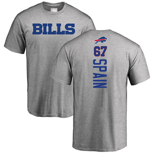 Men NFL Buffalo Bills #67 Quinton Spain Ash Backer T Shirt->buffalo bills->NFL Jersey